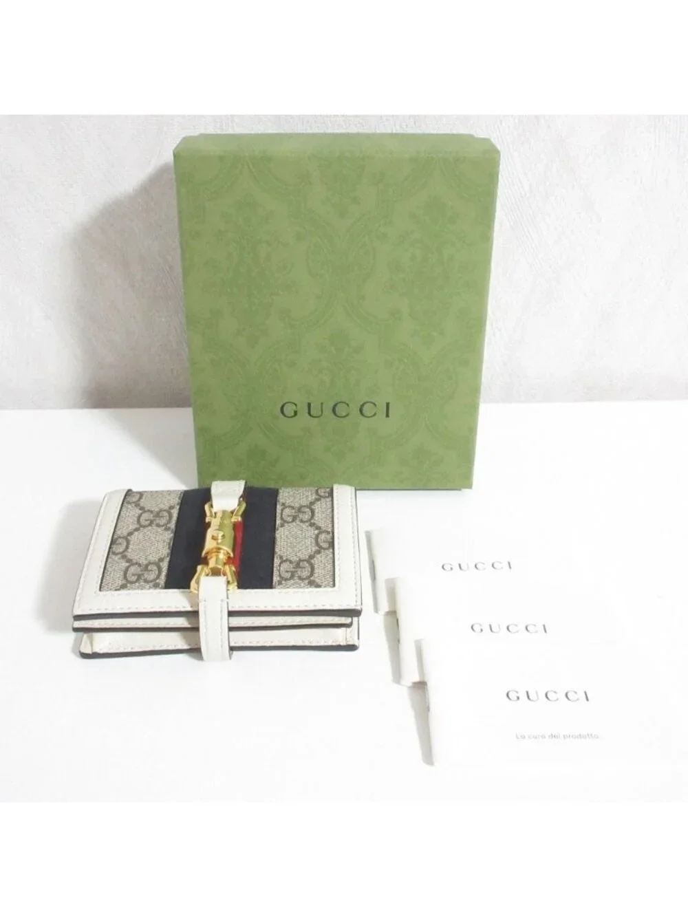 Gucci Jackie Compact Wallet Gray White LadySecond - Picture 12 of 13